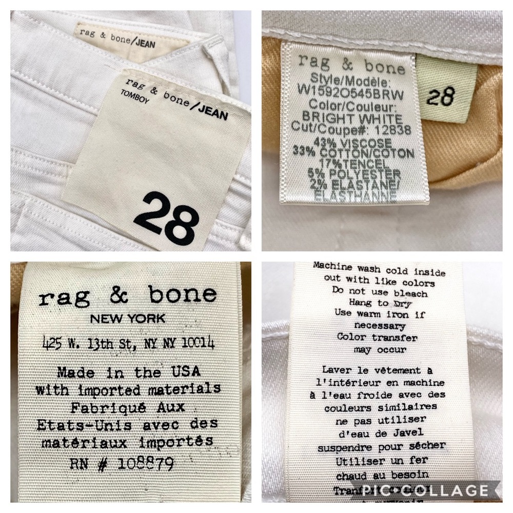 👖HP👖NWT RAG & BONE Tomboy Skinny Mid-rise Jeans, 28 - Picture 14 of 16